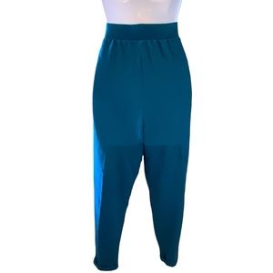 Ellen Tracy Company Yoga Pants Blue Cuffs Soft Elastic Waist Size